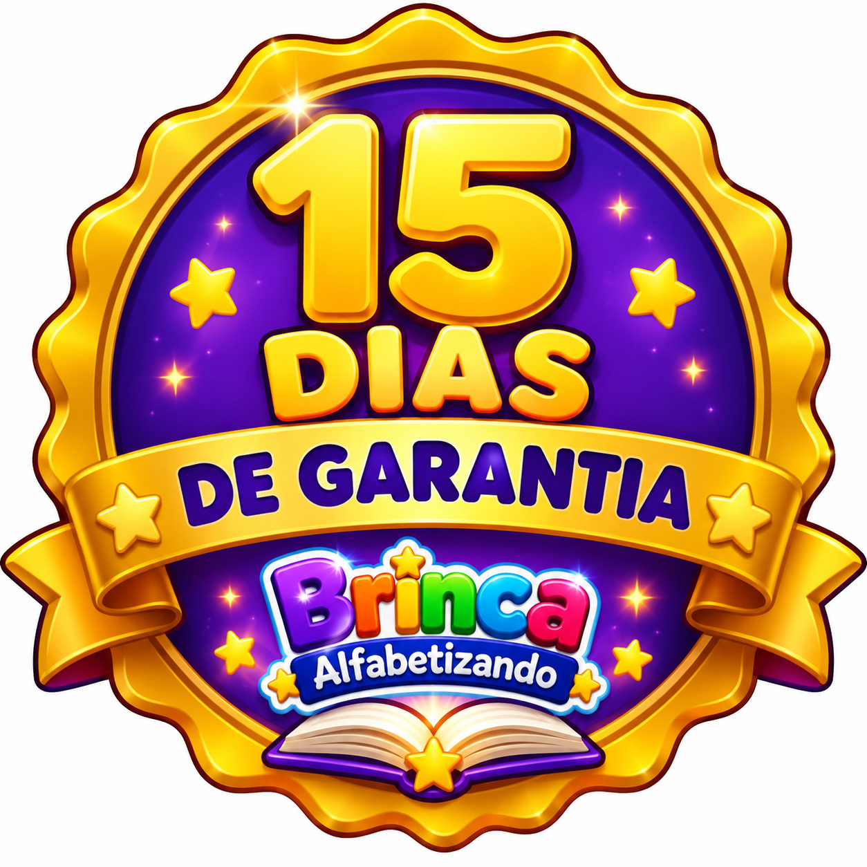 15 dias de garantia Brinca Alfabetizando
